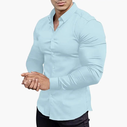 José | Camisa slim fit para hombre con botones y manga larga