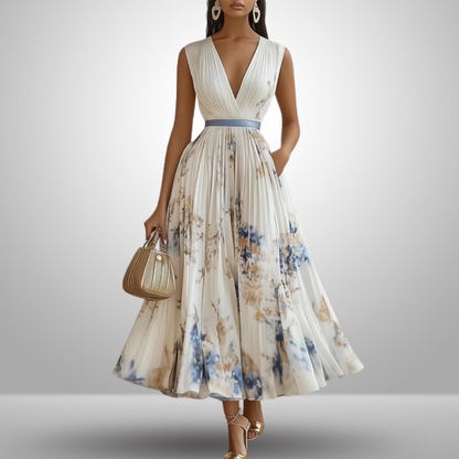 Andrea | Women's Sleeveless Floral Print Summer Maxi Dress