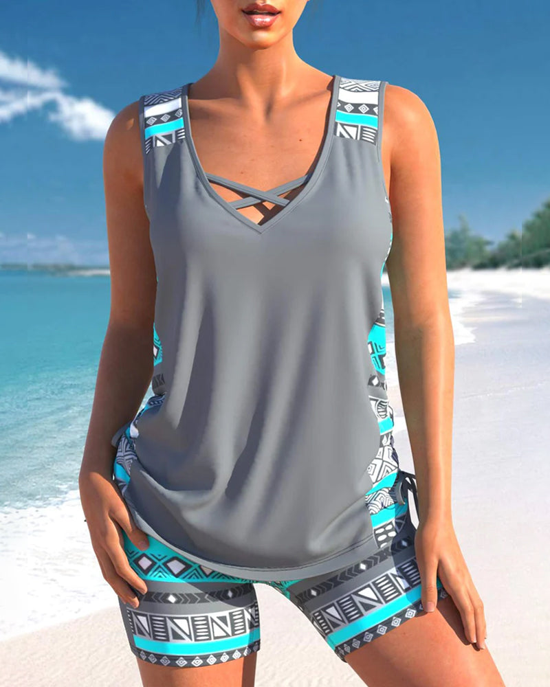 Alitzel | Conjunto deportivo para mujer con top cruzado y shorts | Verano