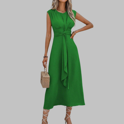 Zanira | Elegantes Maxikleid mit Rundhalsausschnitt und ärmellos  