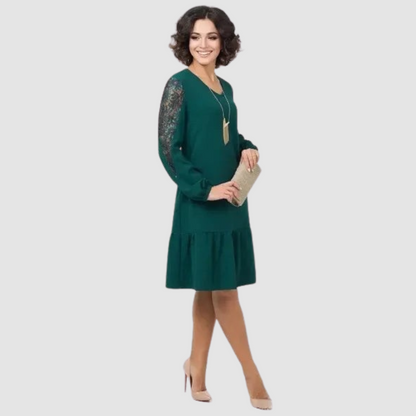 Lowris | Midikleid mit Spitzenärmeln  