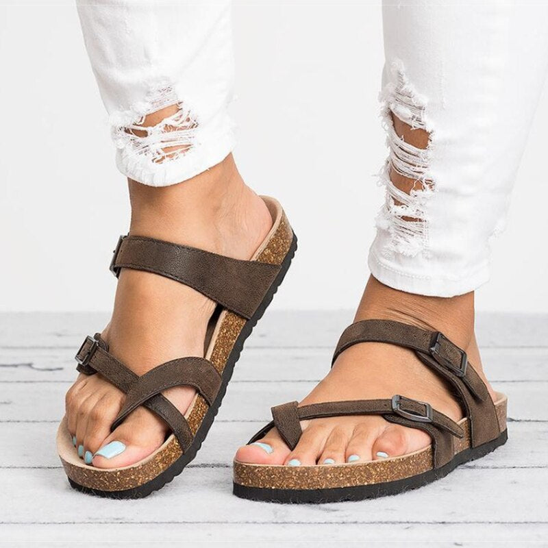 Lorena | Sandalias ortopédicas con tiras ajustables y hebillas