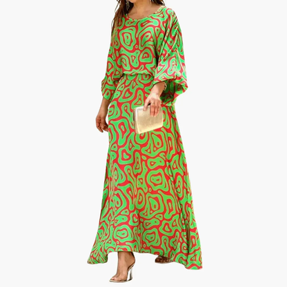 Gabriela | Sukienka maxi damska w stylu boho z nadrukiem