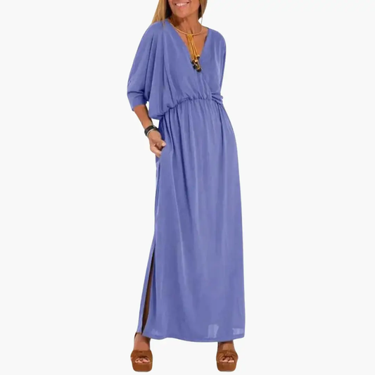 Pilar | Robe longue pour femme avec col en V