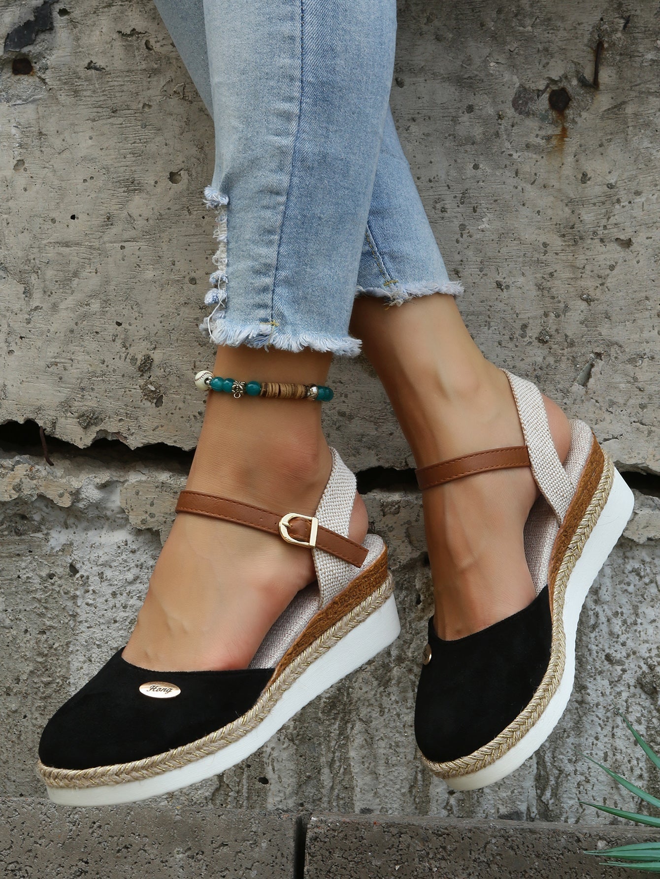 Gracia | Espadrilles für Damen mit Plateau und metallischem Detail  