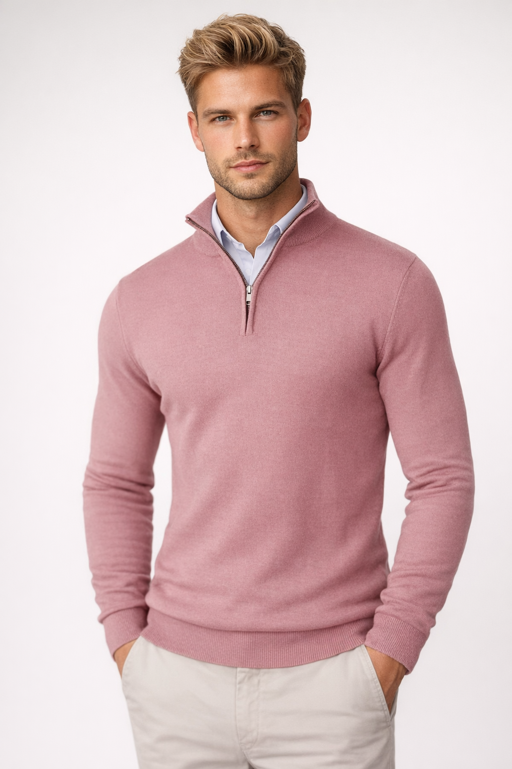 Velmior | Men's Half-Zip Mock Neck Sweater