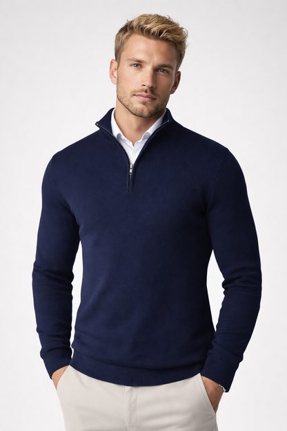 Velmior | Men's Half-Zip Mock Neck Sweater