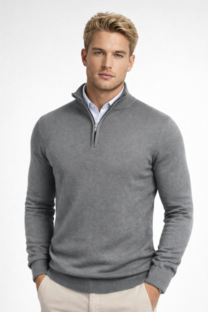Velmior | Men's Half-Zip Mock Neck Sweater