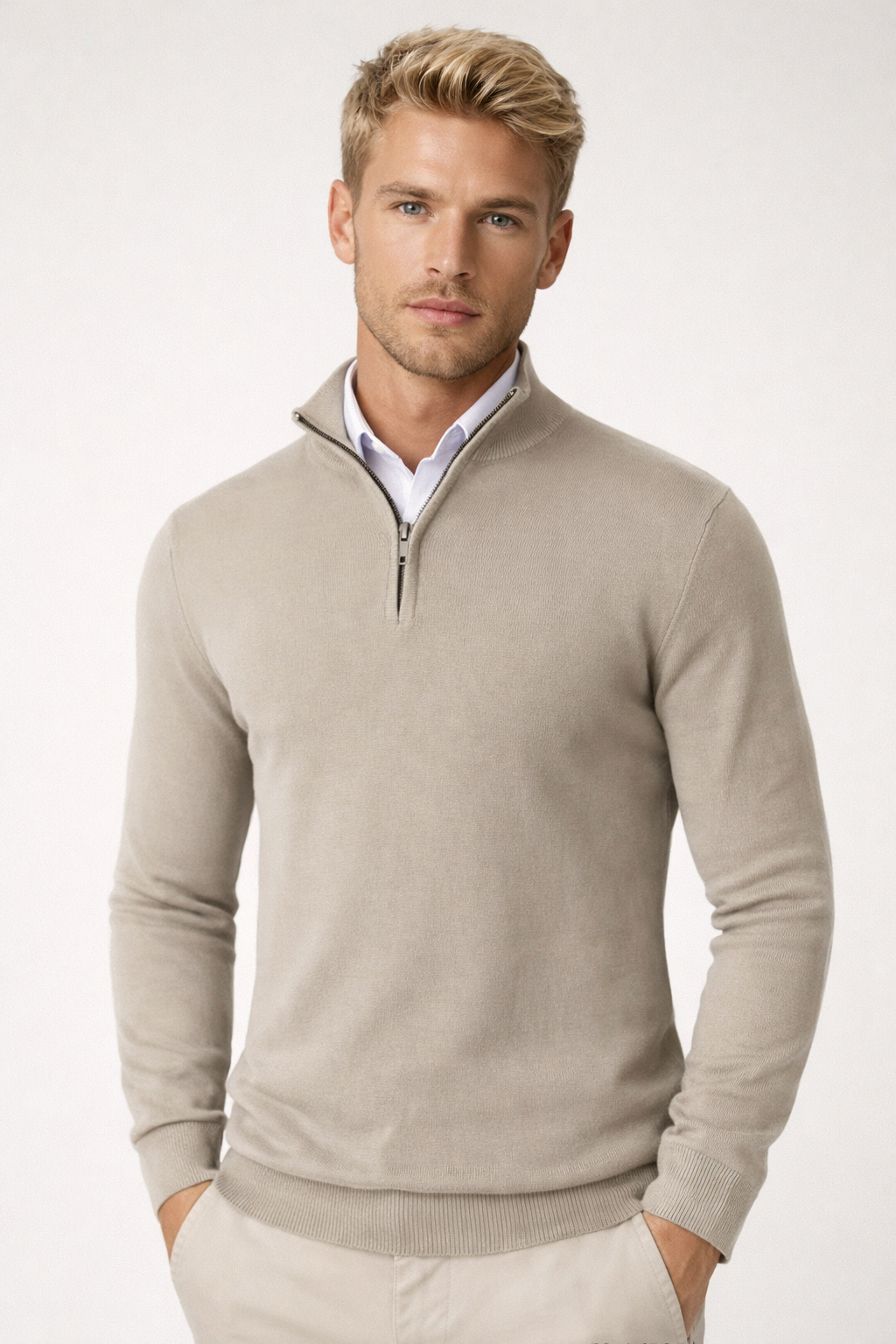Velmior | Men's Half-Zip Mock Neck Sweater