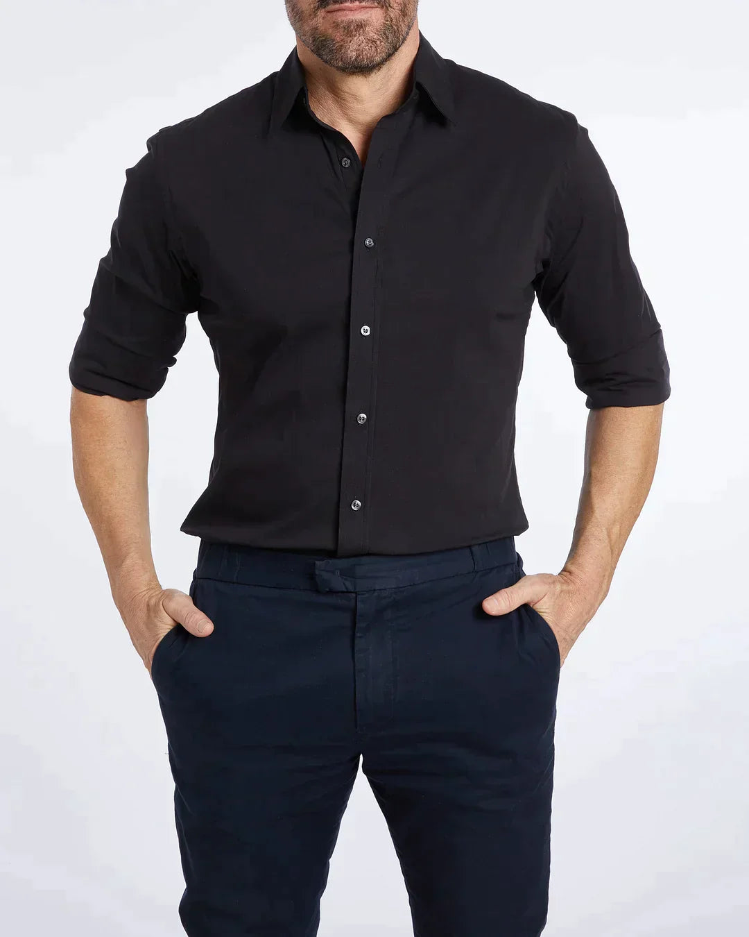 Mateo | Long-sleeve shirt with zip-up classic collar