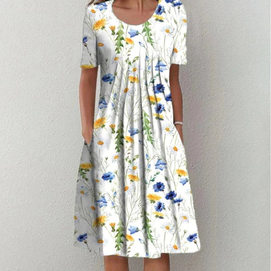 Aroha | Vestido casual con estampado floral y bolsillos