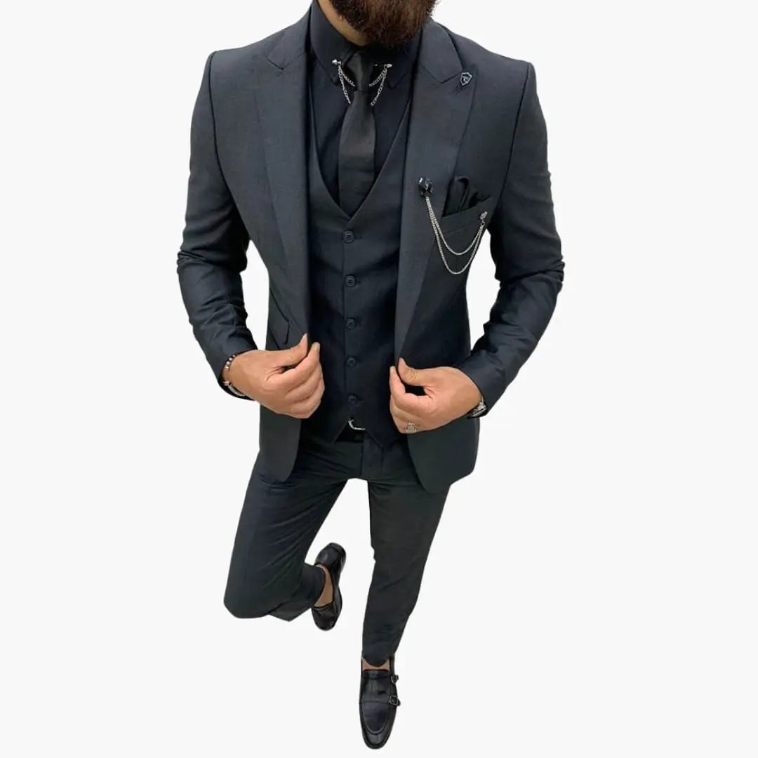 Salvador | Hochzeitsanzug für Herren mit Weste und Revers mit Kerbe  