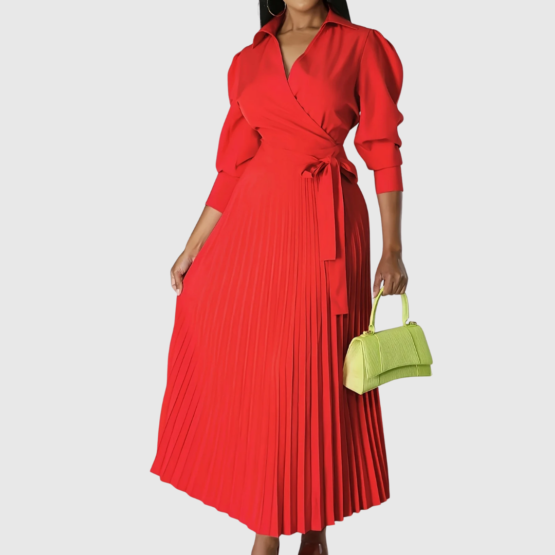 Velinas | Weiches, plissiertes Midikleid