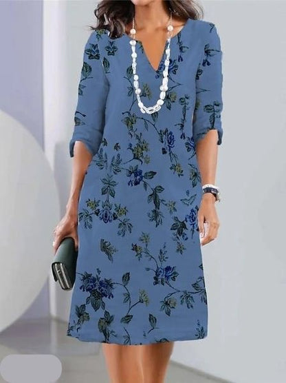 Velina | Minikleid mit Blumenprint und V-Ausschnitt  
