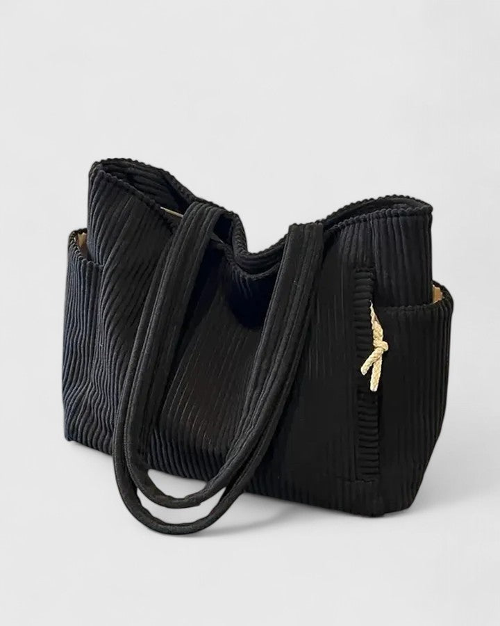 Janine | Gerippte Tote-Tasche für die Schulter  