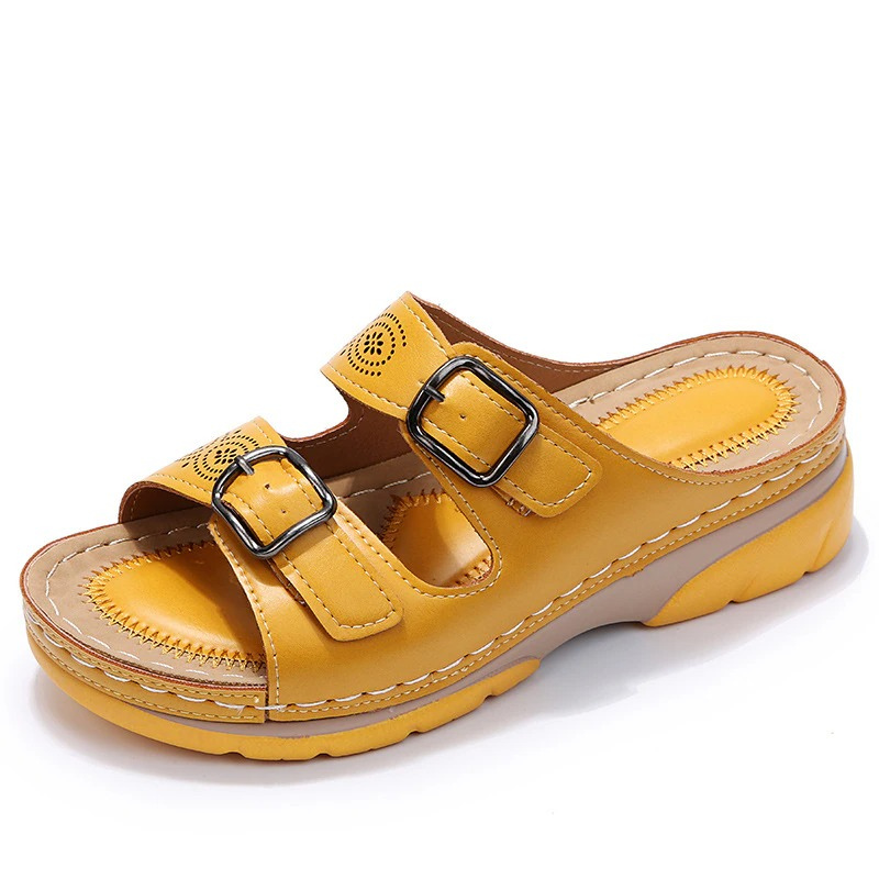 Helena | Mujer sandalias ortopédicas con doble hebilla y diseño abierto