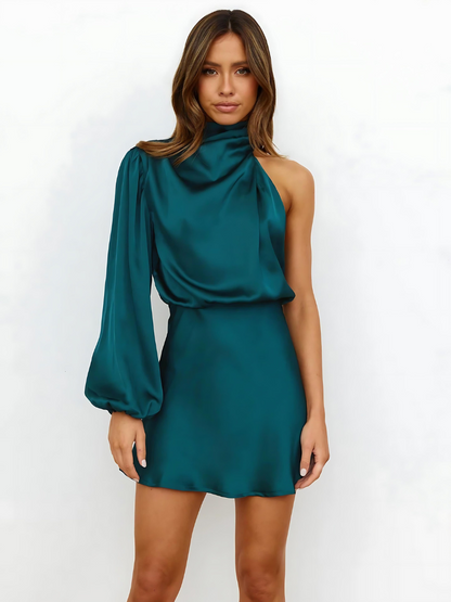 Elisa | Elegantes Ein-Schulter-Kleid mit langen Ärmeln und lockerem Schnitt