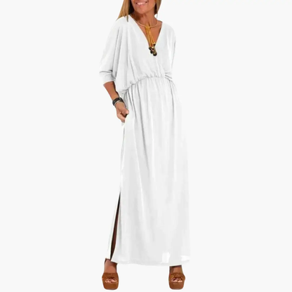 Pilar | Robe longue pour femme avec col en V