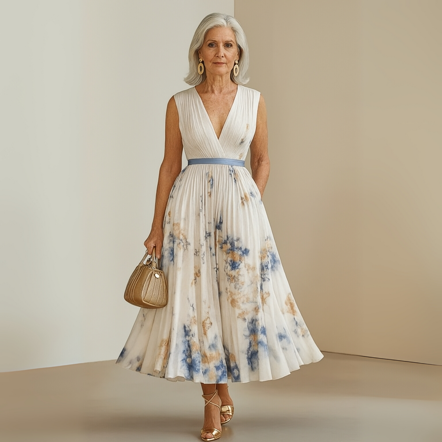 Andrea | Women's Sleeveless Floral Print Summer Maxi Dress