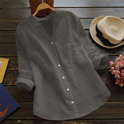 Velora | Women's button-down blouse with a relaxed casual design