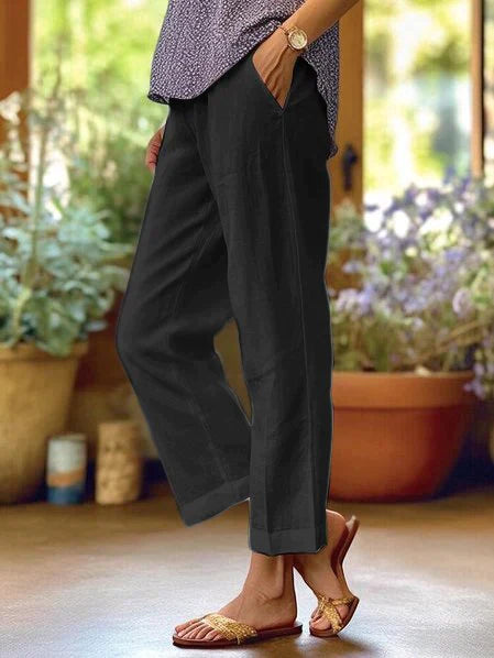 Wendolina | Gerade geschnittene Damenhose aus weichem Stoff | Bequem