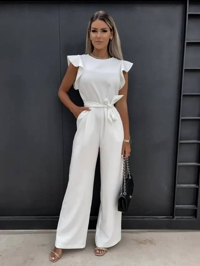Yessica | Eleganter Damenoverall mit weitem Bein und taillierendem Gürtel | Raffiniert  