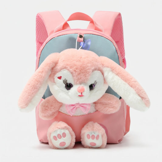 Mochi | Mochila infantil con conejo de peluche y cremallera
