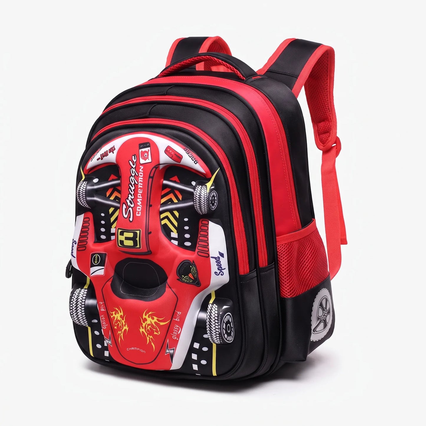 Aiko | Schulrucksack mit Rennwagen und Taschen