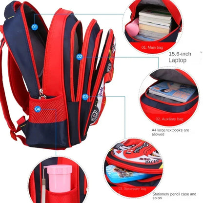 Aiko | Schulrucksack mit Rennwagen und Taschen
