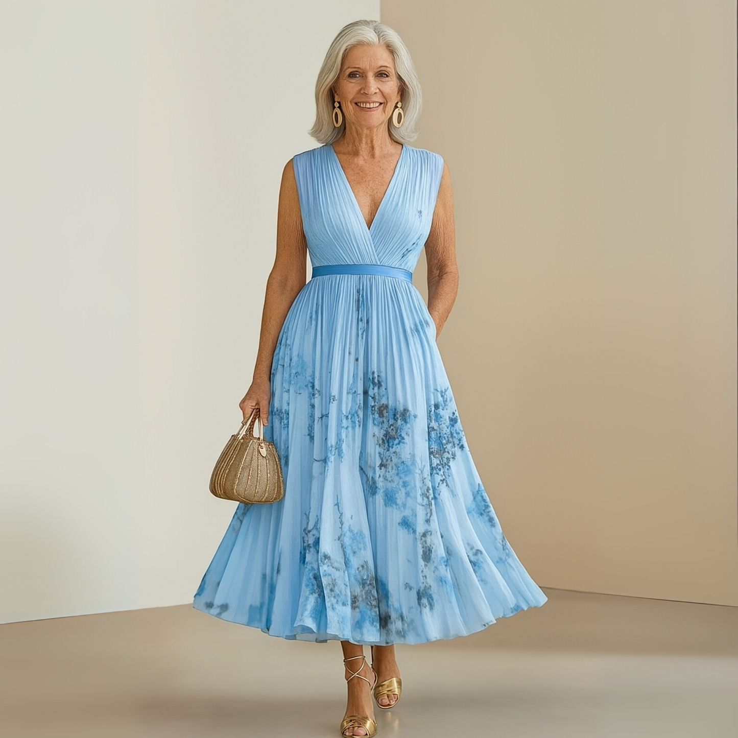 Andrea | Women's Sleeveless Floral Print Summer Maxi Dress
