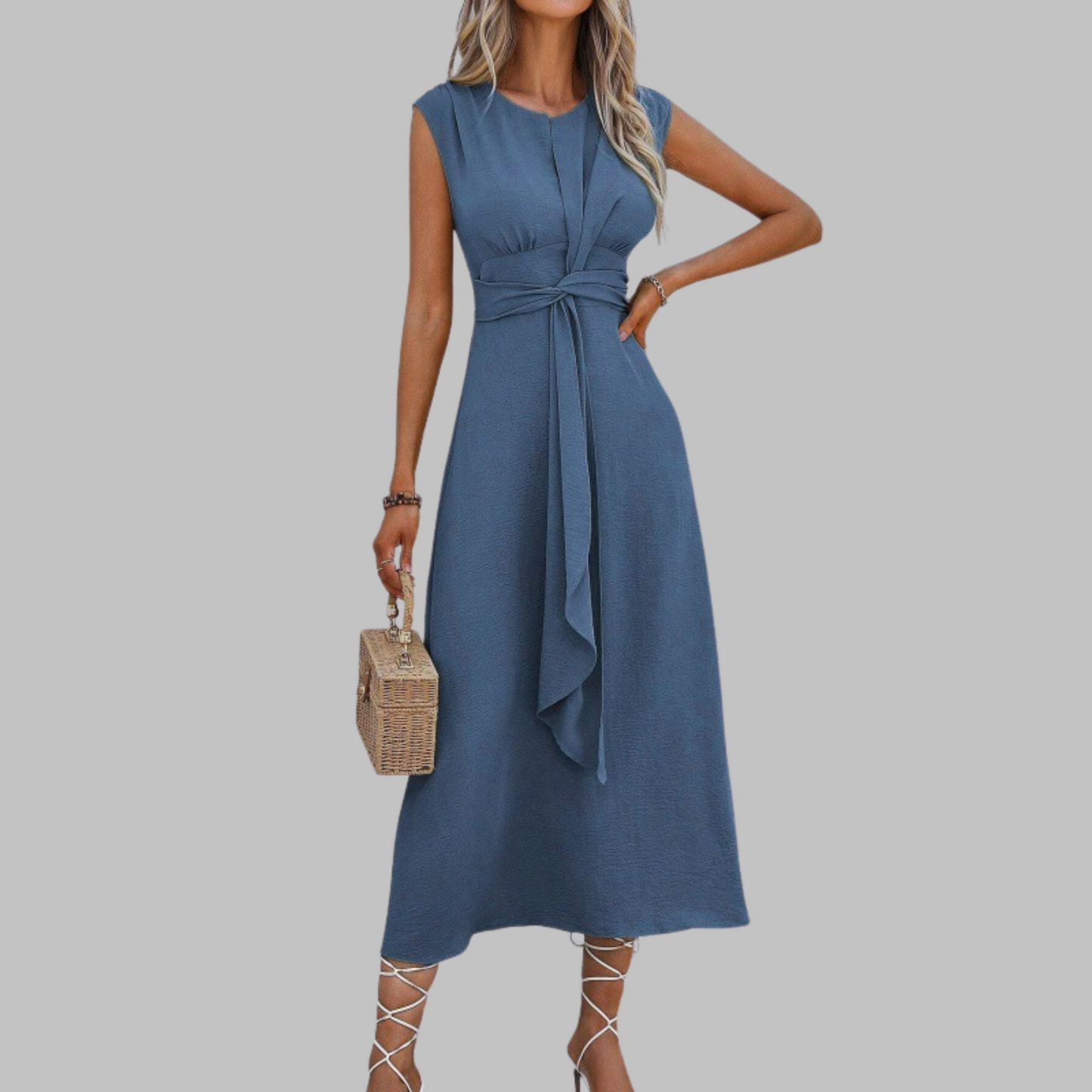 Zanira | Elegantes Maxikleid mit Rundhalsausschnitt und ärmellos  