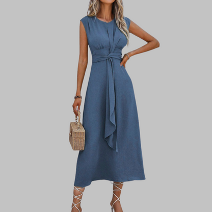 Zanira | Elegantes Maxikleid mit Rundhalsausschnitt und ärmellos  