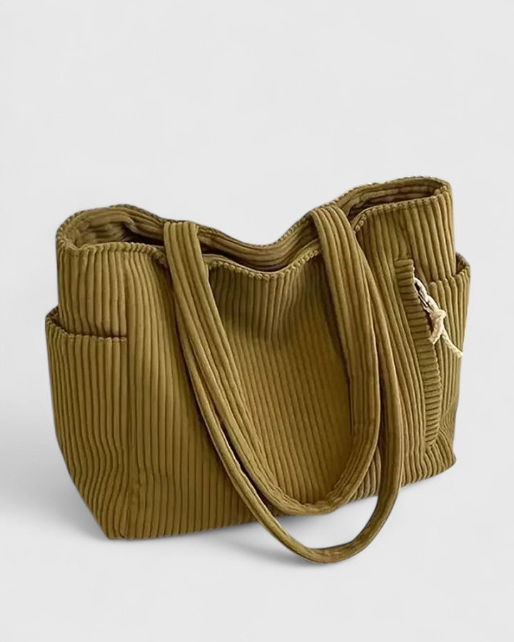 Janine | Gerippte Tote-Tasche für die Schulter  