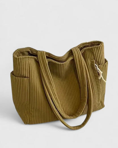Janine | Gerippte Tote-Tasche für die Schulter  