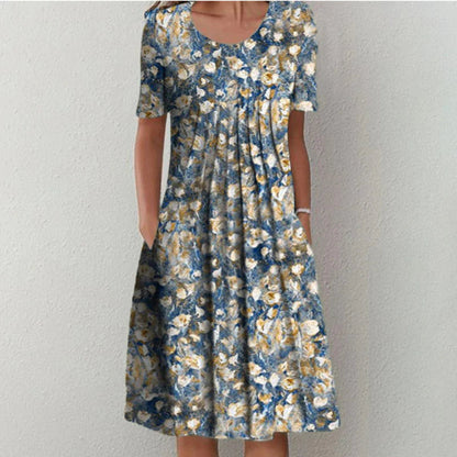 Aroha | Casual Floral Print Dress with Pockets