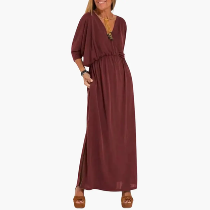Pilar | Robe longue pour femme avec col en V