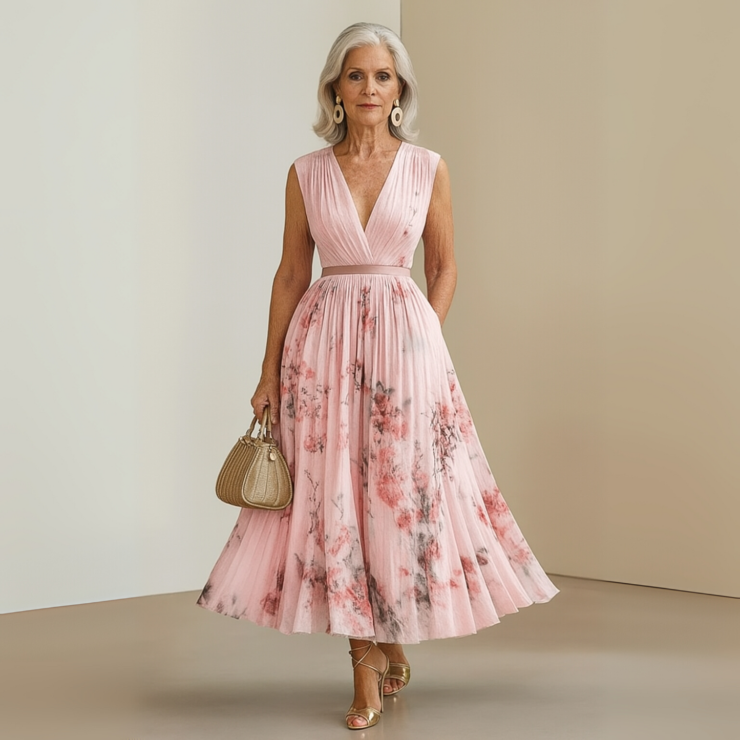 Andrea | Women's Sleeveless Floral Print Summer Maxi Dress