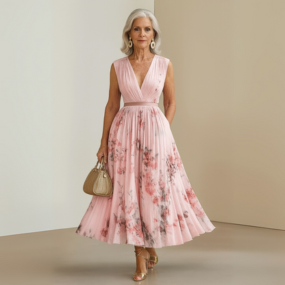 Andrea | Women's Sleeveless Floral Print Summer Maxi Dress