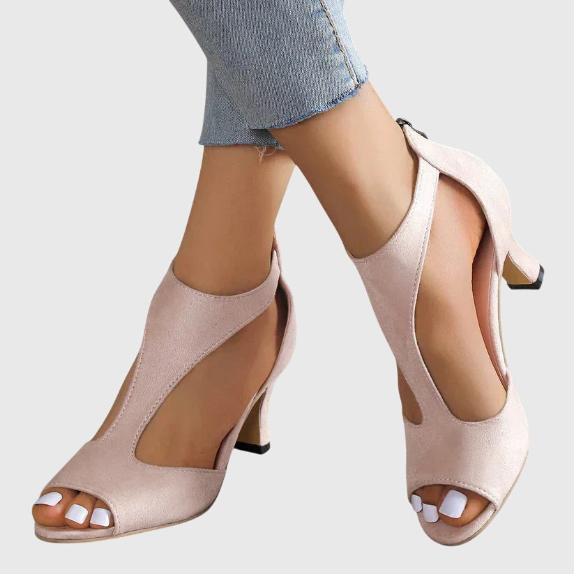 Alejandra | Sandalias de mujer de primavera con talón abierto y diseño con cut-outs