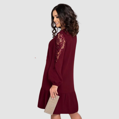 Lorea | Vestido Midi con Manga Larga y Silueta Suelta para Mujer