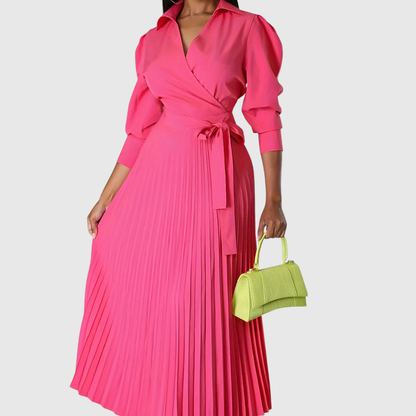 Velinas | Weiches, plissiertes Midikleid