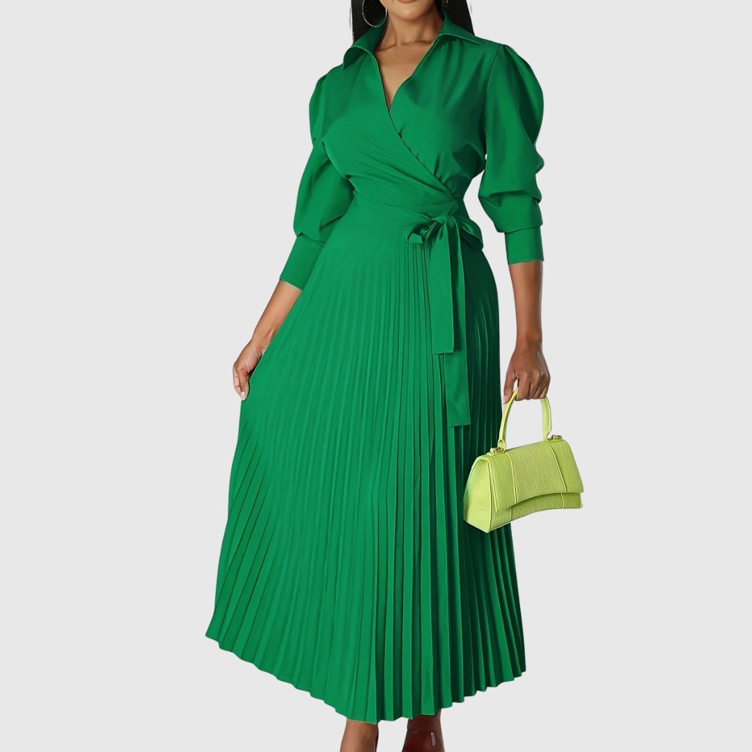 Velinas | Weiches, plissiertes Midikleid