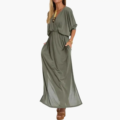 Pilar | Robe longue pour femme avec col en V