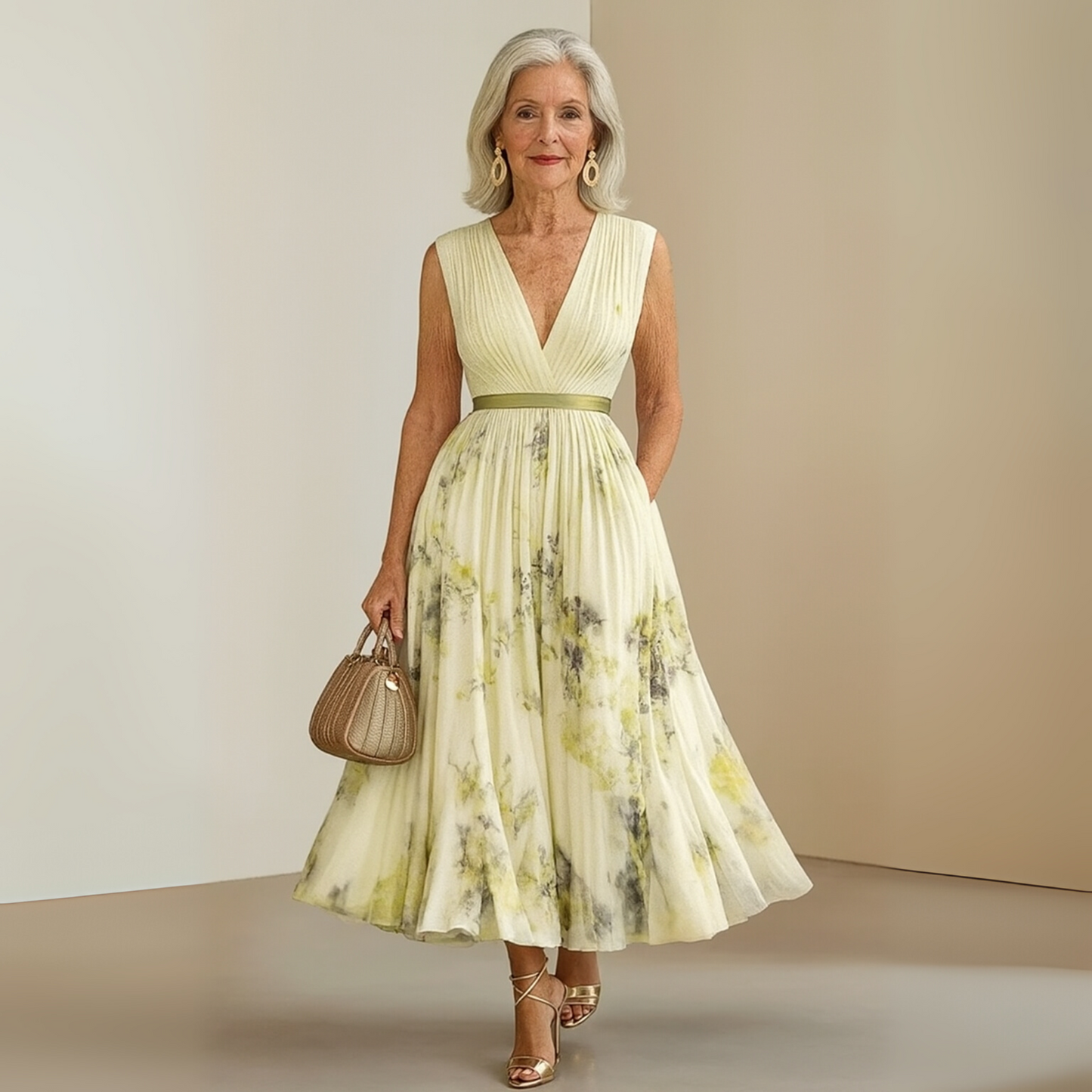 Andrea | Women's Sleeveless Floral Print Summer Maxi Dress