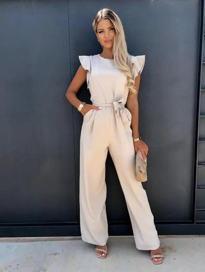 Yessica | Eleganter Damenoverall mit weitem Bein und taillierendem Gürtel | Raffiniert  