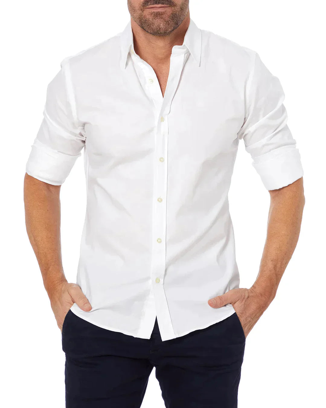 Mateo | Long-sleeve shirt with zip-up classic collar