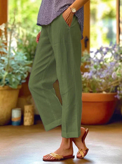 Wendolina | Gerade geschnittene Damenhose aus weichem Stoff | Bequem