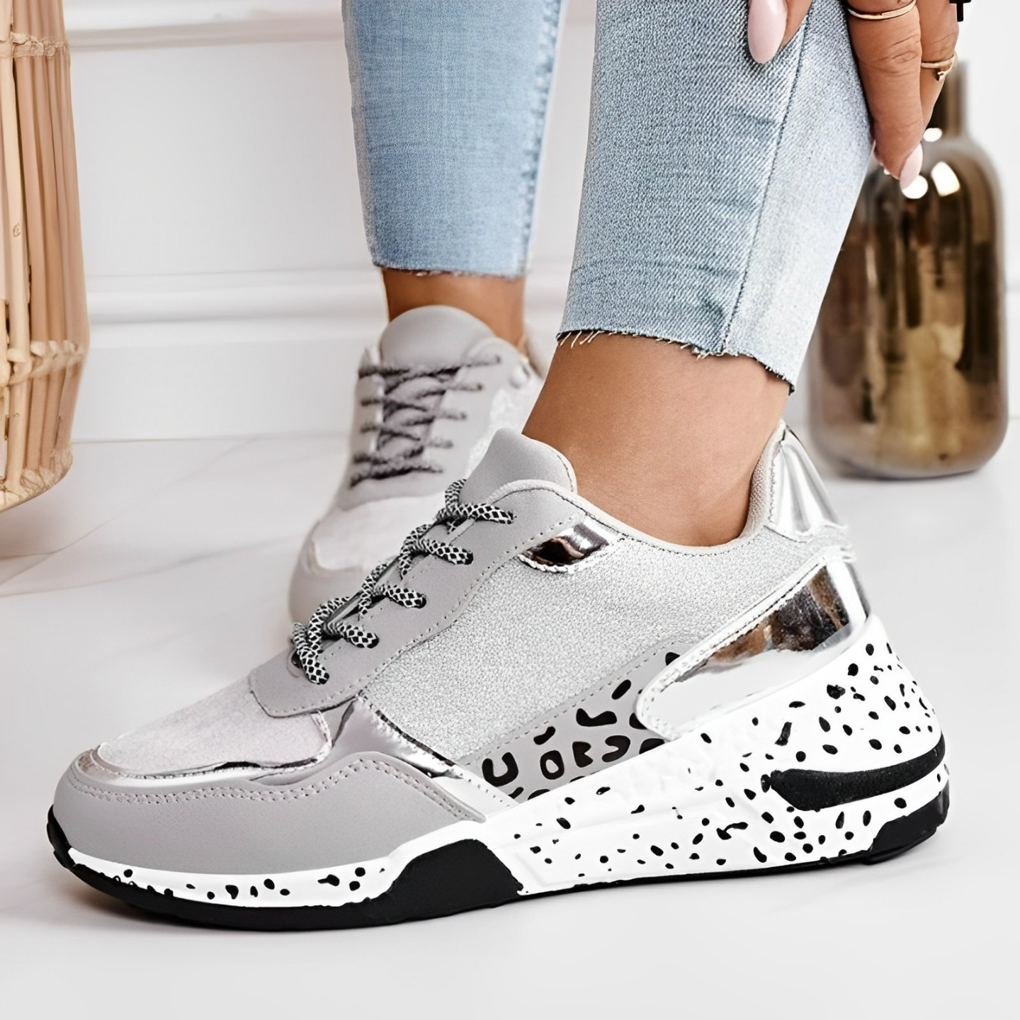 Consuelo | Baskets orthopédiques à lacets avec semelle épaisse