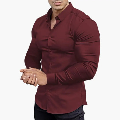 José | Camisa slim fit para hombre con botones y manga larga