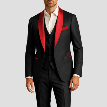 Alberto | Dreiteiliger Herrenanzug mit Slim-Fit-Schnitt und Smokingjacke